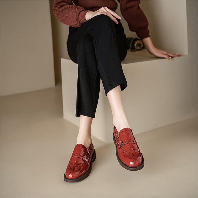 RetroChic Women's Leather Brogue Heels