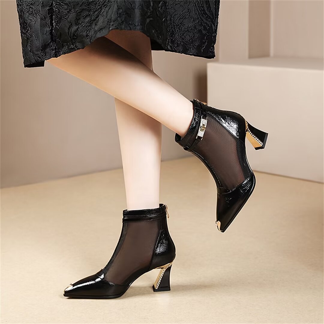 ClassicSheen Zip Heels