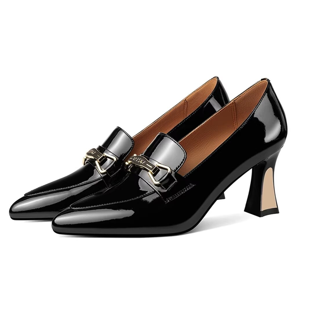 Classic Chic Cow Leather Pumps