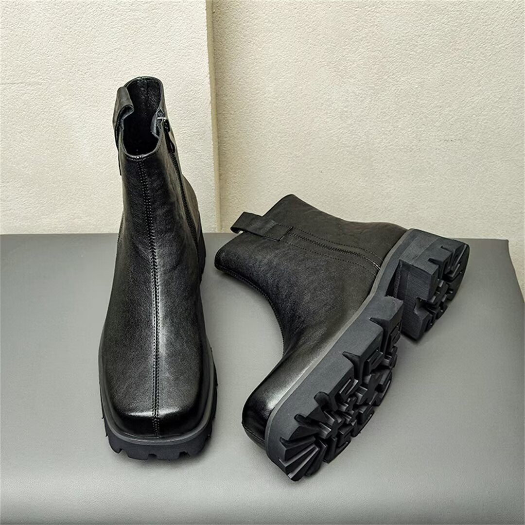 Veltique Office Zipper Boots