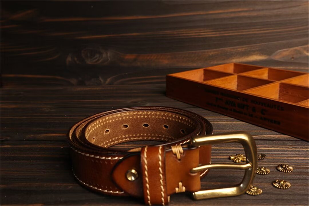 Luxury Cowskin Belt with Copper Clasp