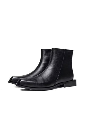 ElegantCow Buckle Round-Toe Men's Boots