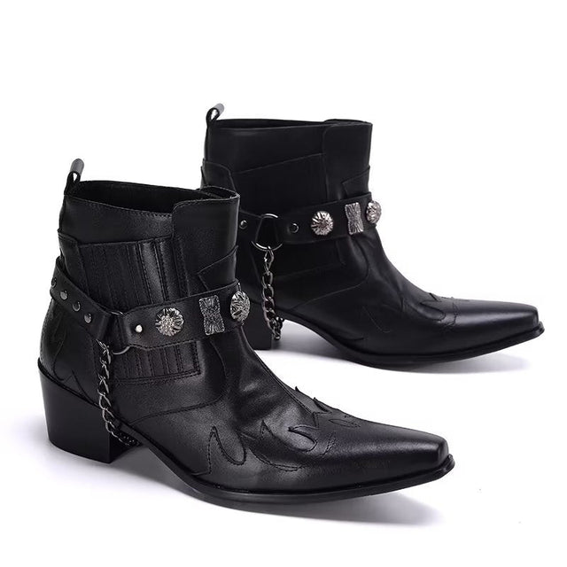 LuxeLeather Exotic Statement Dress Boots