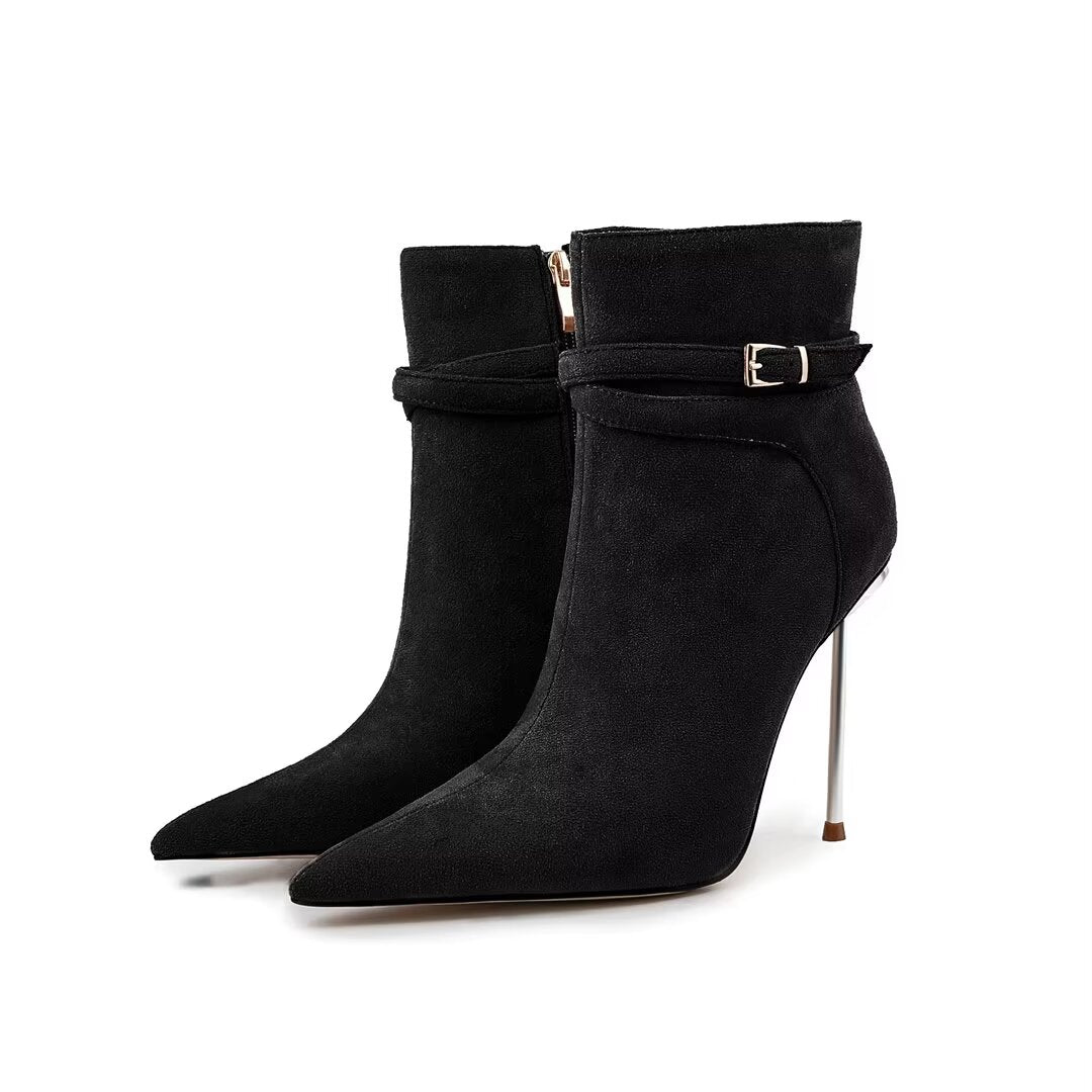 Chic Pointed Toe Stiletto Ankle Boots