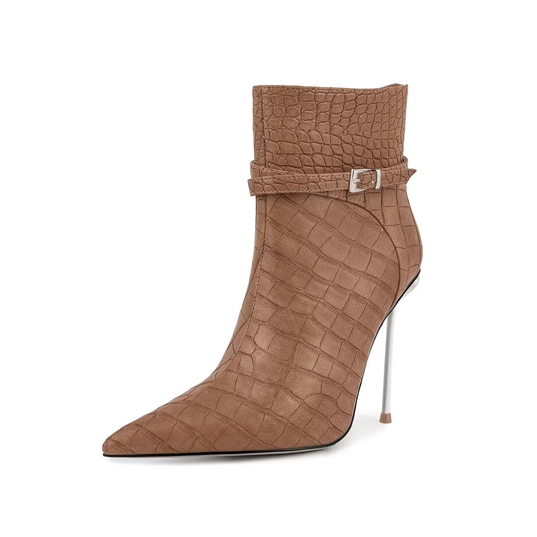 Sky-High Elegance PU Ankle Boots