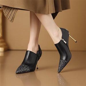 PointedPerfection Cow Leather Heels