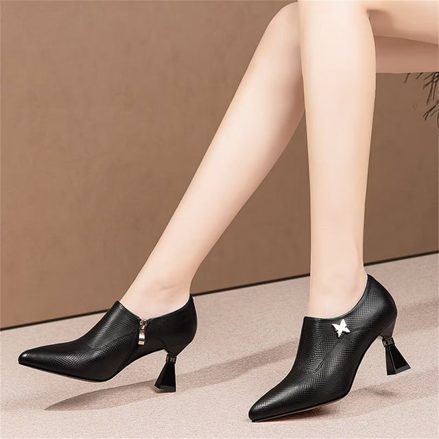 Sleek Leather Pointed Flats