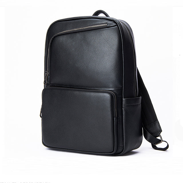 LeatherLux Cowhide Business Travel Backpack