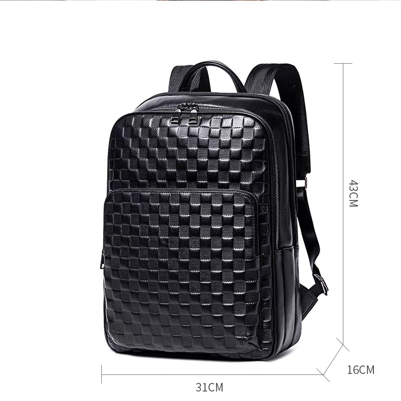 Luxury Cow Leather Laptop Travel Backpack