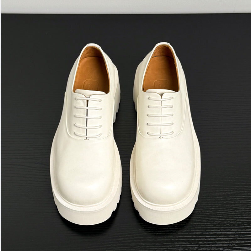 Elegant British Oxford Platform Laces Wedding Shoes