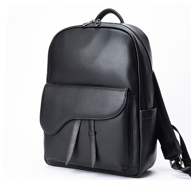 LeatherLux Cowhide Travel Computer Backpack