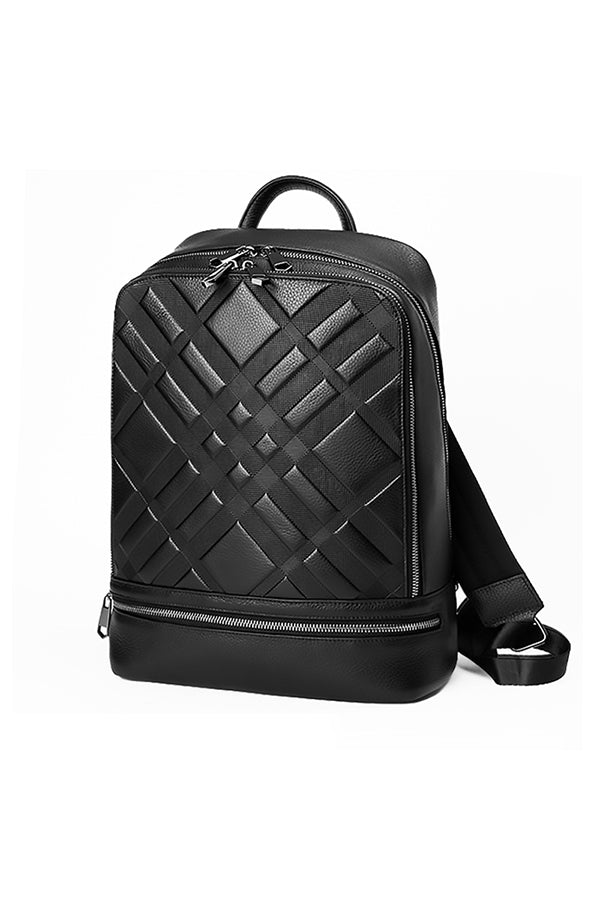 LeatherLux Cowhide Business Travel Computer Backpack