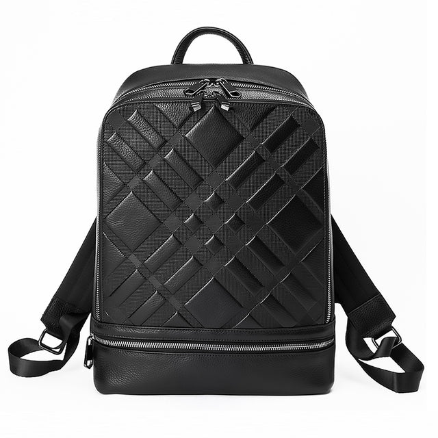 LeatherLux Cowhide Business Travel Computer Backpack