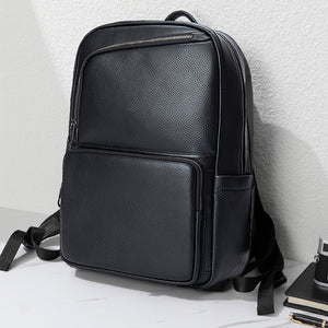 LeatherLux Cowhide Business Travel Backpack