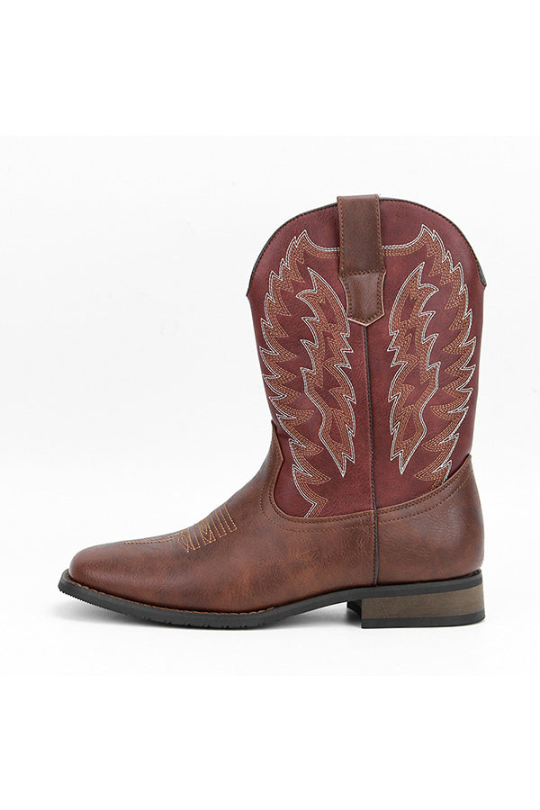 Embroidered Exotic Western Mid-Calf Cowboy Boots