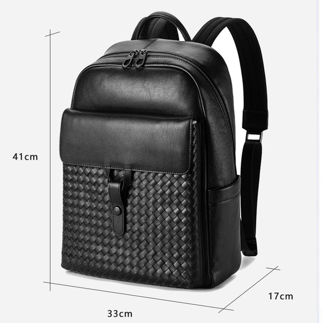 LeatherLux Business Travel Computer Backpack