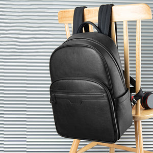 Luxury Cow Leather Weaving Laptop Travel Backpack