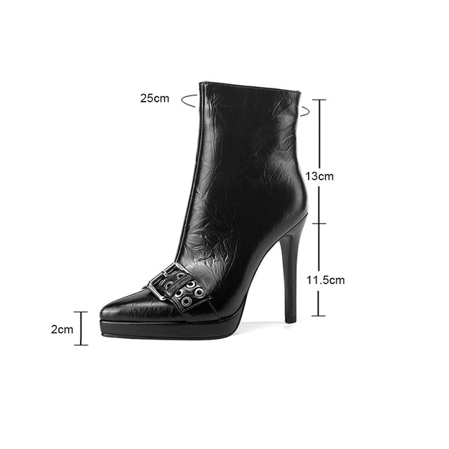 Luxury Leather Pointed Toe Tall Boots