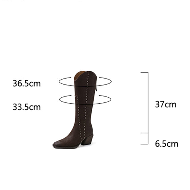 Luxury Leather Pointed Toe Tall Boots