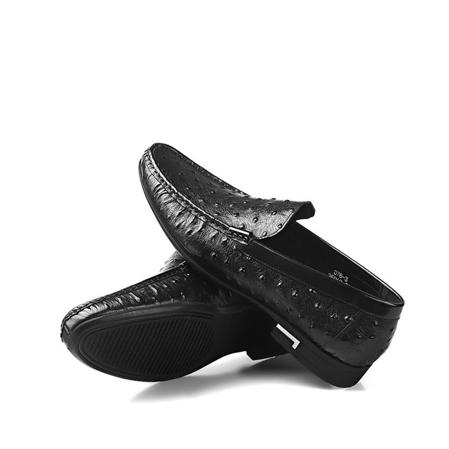 AlliLux Exotic Leather Slip-On Casual Loafers