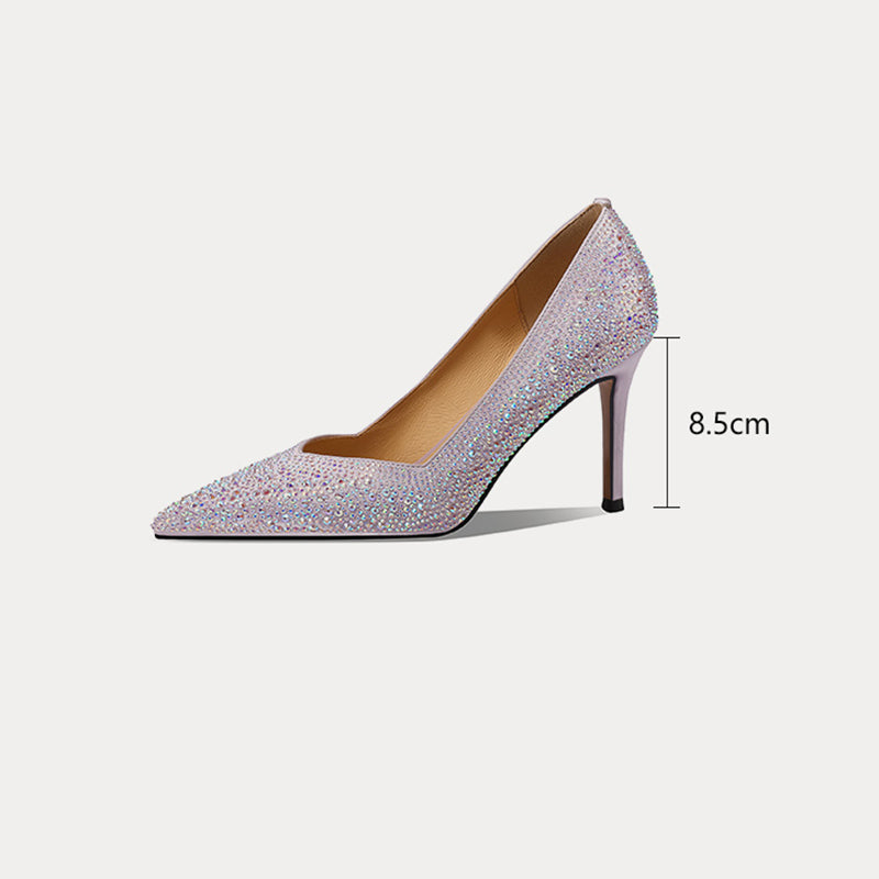 Chic Exotic Pointed Toe Leather Pumps