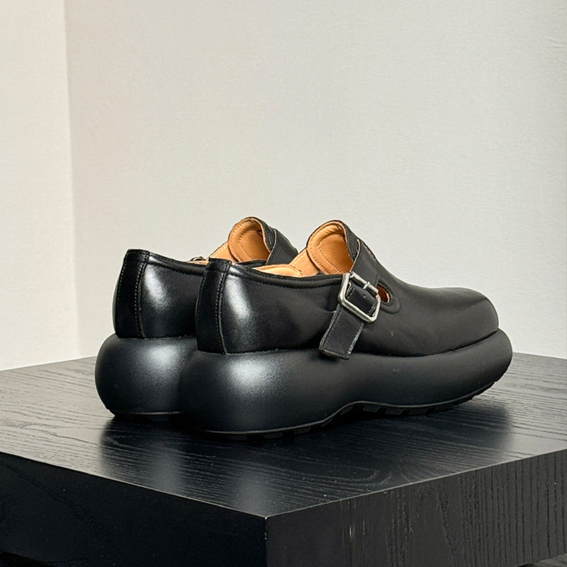 ChicLux Round Toe Buckle Dress Shoes