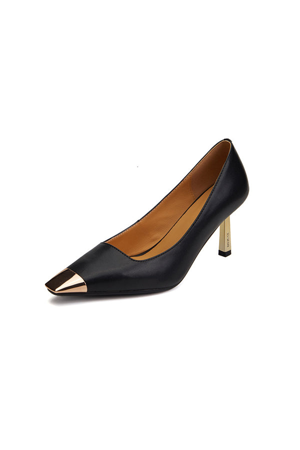 Exoticade CrocoGlam Square Toe Metal Pumps