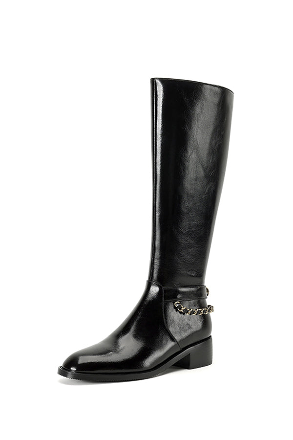 ChicLeather Elegant Zip Knee-High Boots