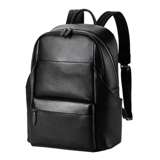 Luxury Leather Zipper Backpack