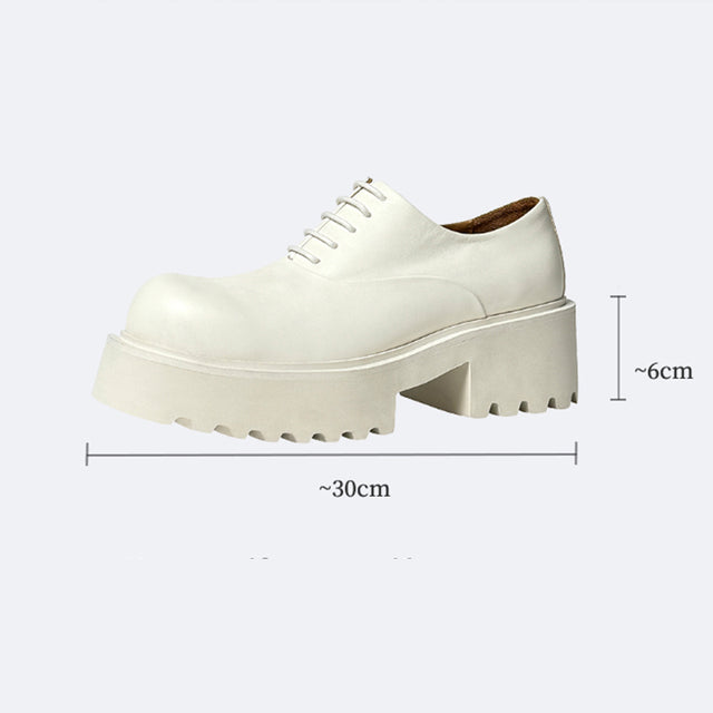 Elegant British Oxford Platform Laces Wedding Shoes