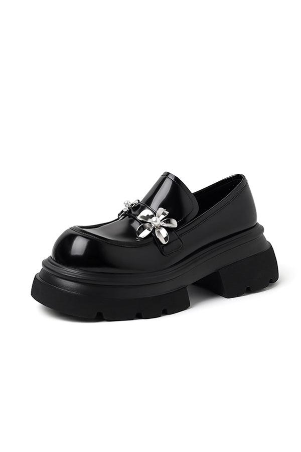 Luxury Cow Leather  Platform Slip-on Loafers