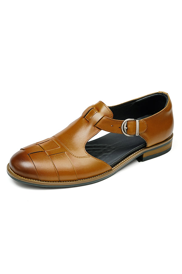 Celestova Chic Buckle Leather Sandals