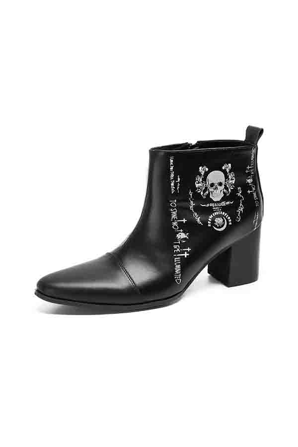 ChicZip Cow Leather Zipper Dress Boots