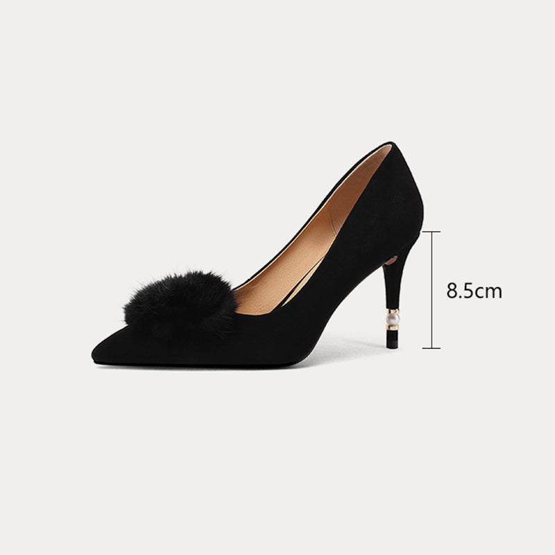 AlliChic Exotic Suede Pointed Toe High Heels