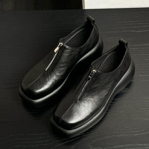 ChicLux Round Toe Zip Dress Shoes