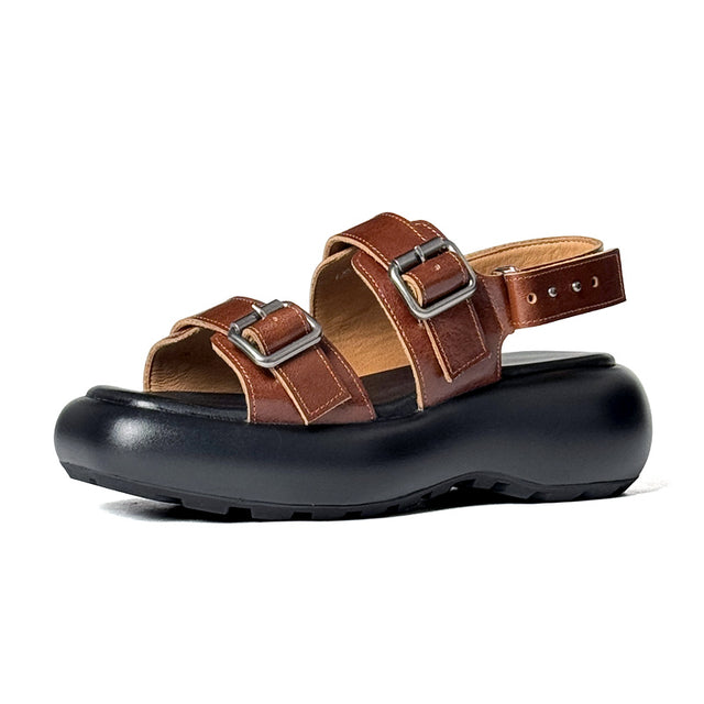 Exoticade Chic Buckle Leather Sandals