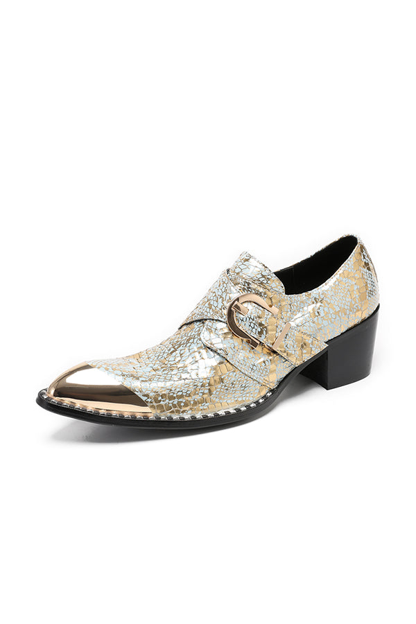 AlliLuxe Embossed Slip-on Dress Shoes