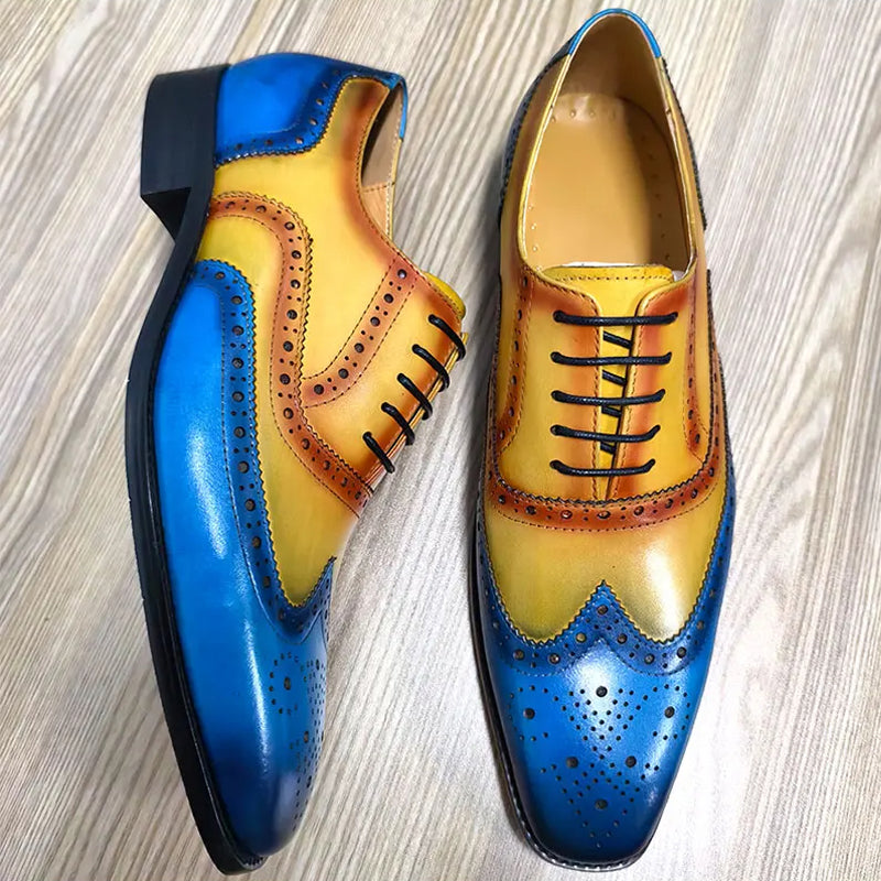 Elegant Carved British Leather Oxfords