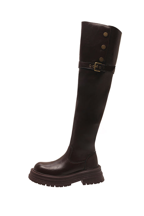 Exotic Serpent Chic Knee-High Boots