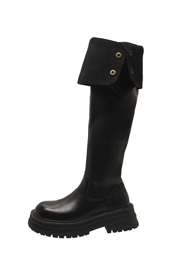 Exotic Serpent Chic Knee-High Boots