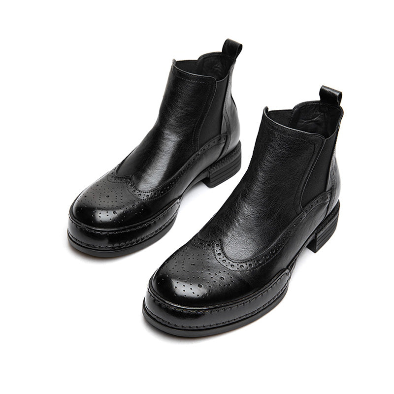 ChicHide Leather Slip-On Ankle Boots