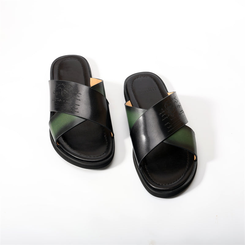 RomanLux Genuine Leather Flats Slippers