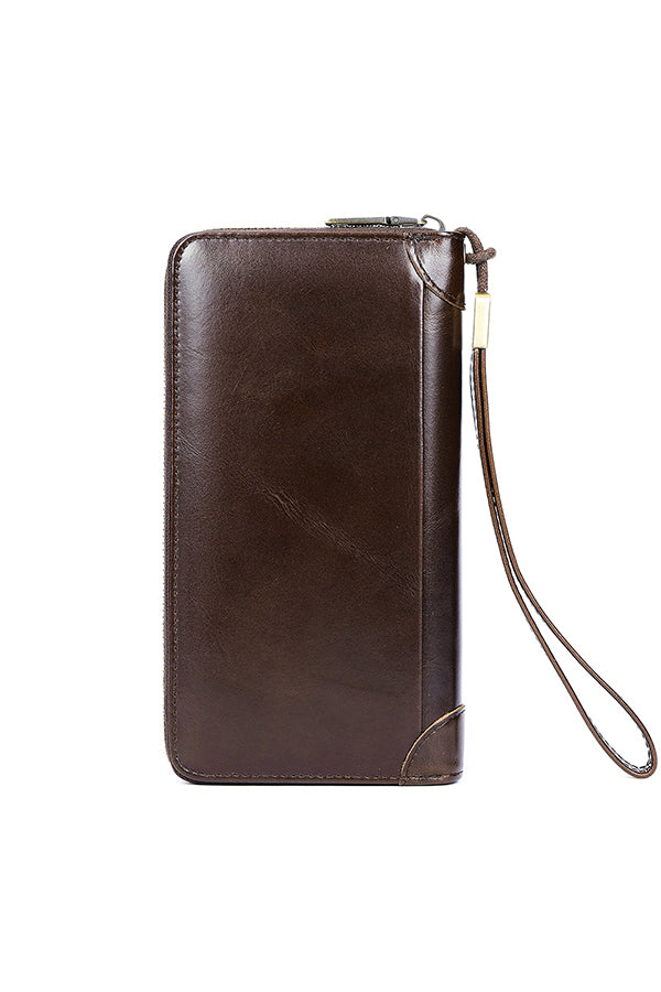 ChicLeather Zipper Long Wallet