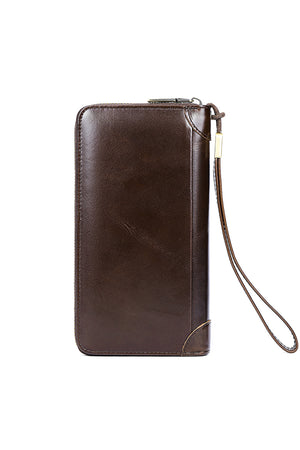 ChicLeather Zipper Long Wallet