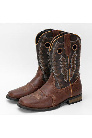 Embroidered Exotic Western Mid-Calf Cowboy Boots