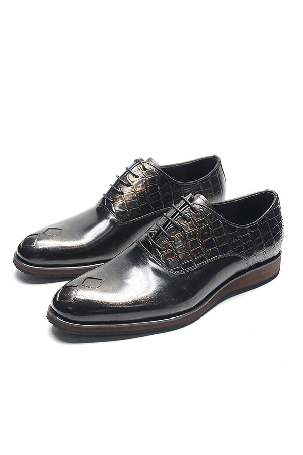 Opulent Oxford Exotic Pattern Formal Dress Shoes