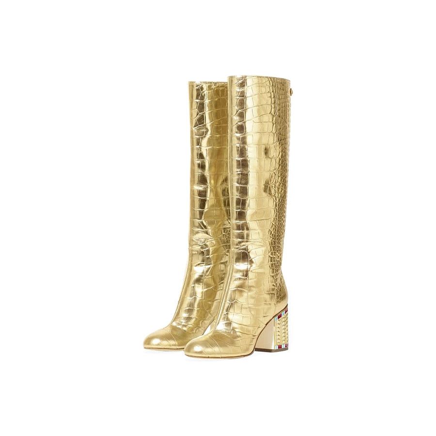 Crocodile embossed boots hotsell