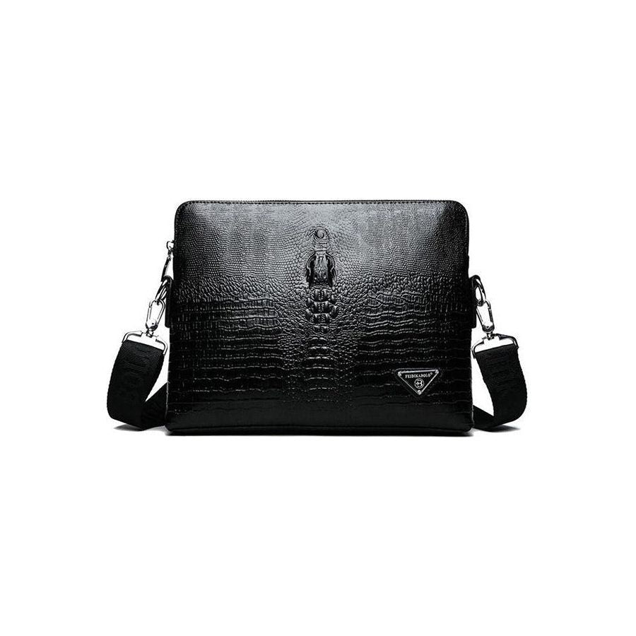 AlliLux Exotic Saddle Leather Designer Messenger Bag