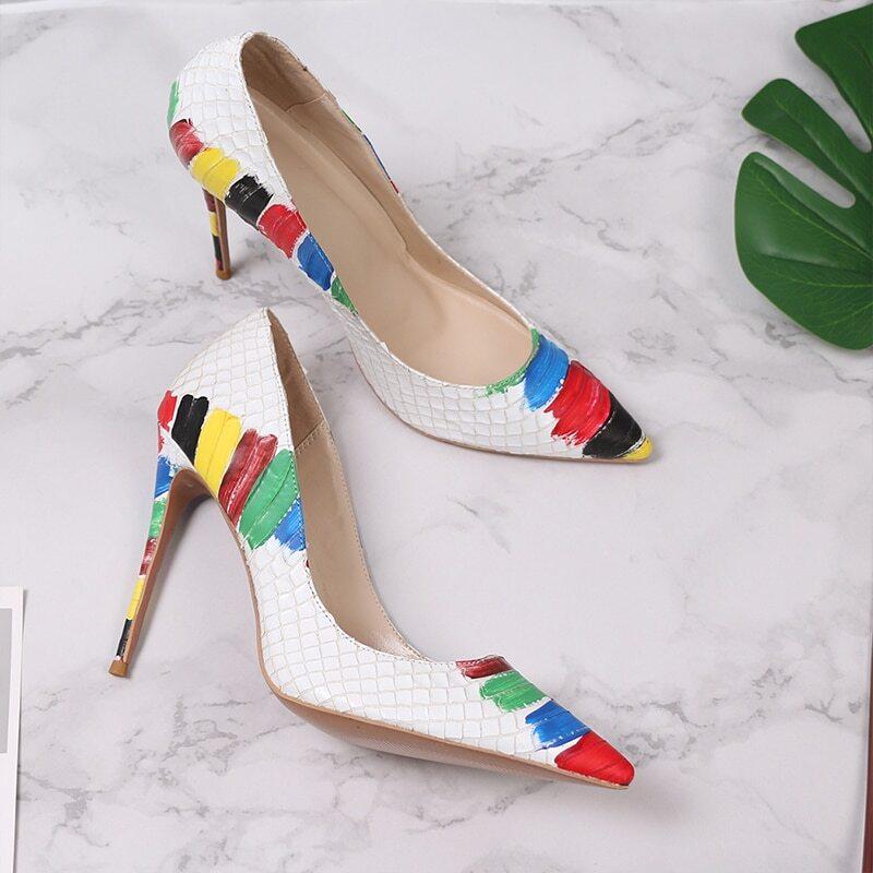 3d Multicolor Heels Shoes Stock Photo - Download Image Now - Beauty, Black  Color, Blue - iStock