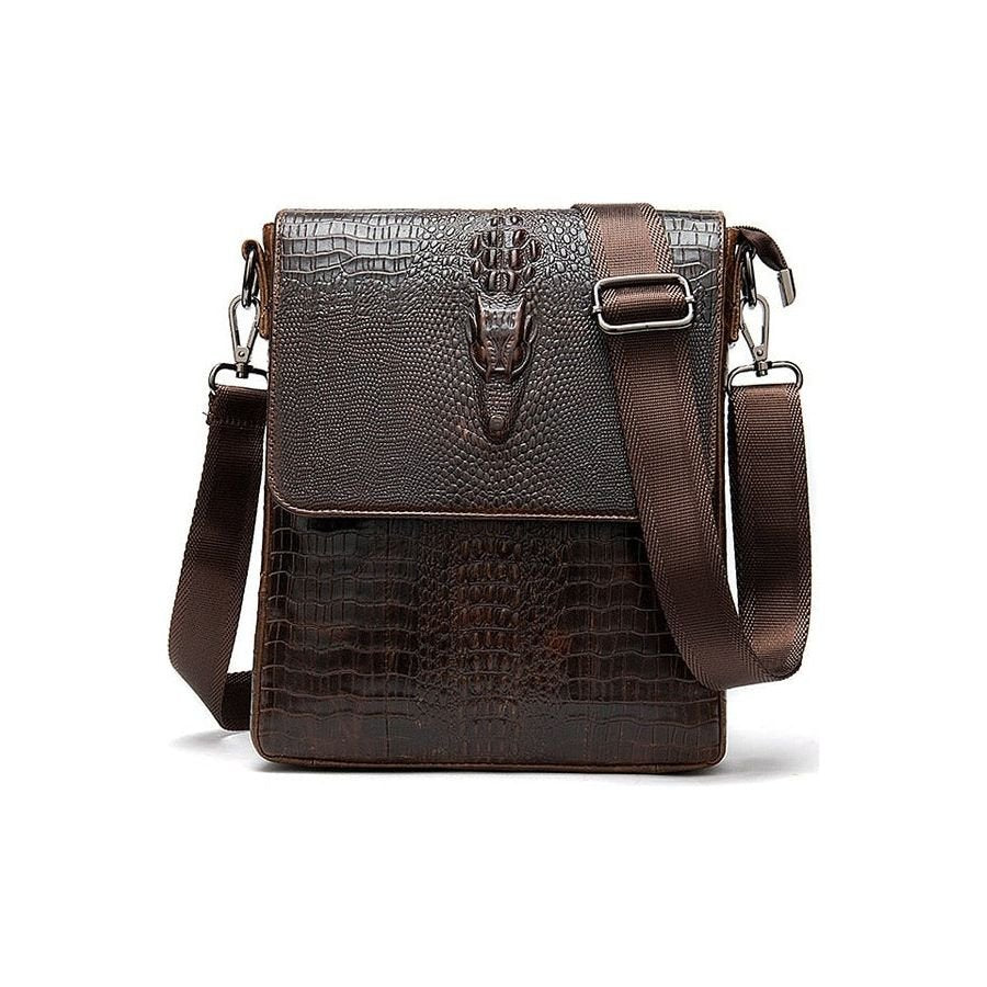 Luxury CrocLeather Crocodile Pattern Messenger Bag